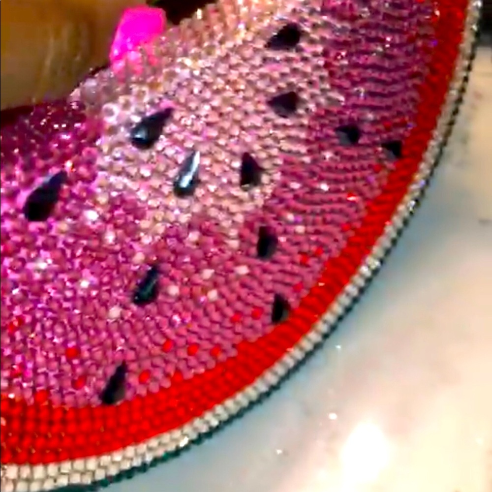 Watermelon crystal clutch
